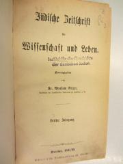 Z Gei 3 : Jüdische Zeitschrift für Wissenschaft und Leben. (1864/65)