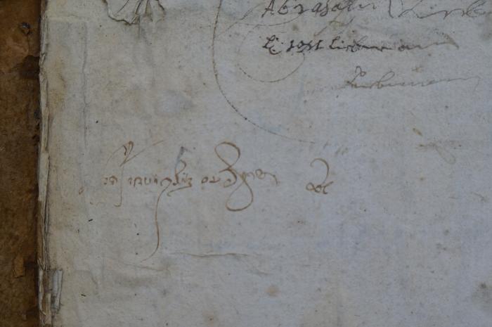 Asch7283 : ספר משאת בנימן : והם שאלות ותשובות (1633);- (unbekannt), Von Hand: Autogramm; '[...]'. 