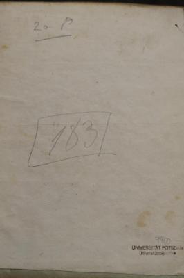 Asch7400 : שמחת נפש;- (unbekannt;Bergungsstelle 183, Bibliothek des Reichspostministeriums), Von Hand: Preis, Nummer; '20 p

183'. 