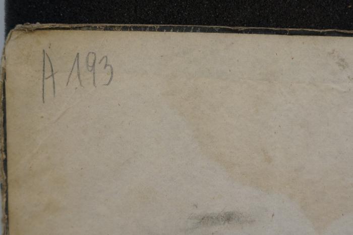 Asch7402 : אהל יעקב (o.A.);- (unbekannt), Von Hand: Signatur; 'A 193'. 