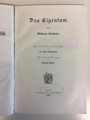 D / GOD 1 (ausgeschieden) : Das Eigentum (1904)