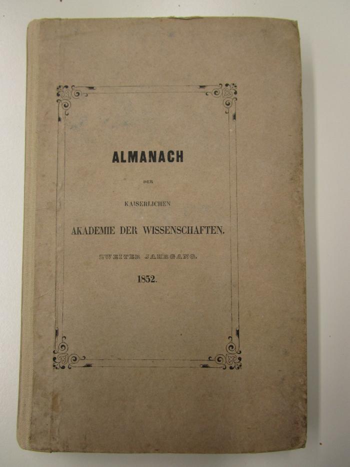  Almanach der kaiserlichen Akademie der Wissenschaften (1852)