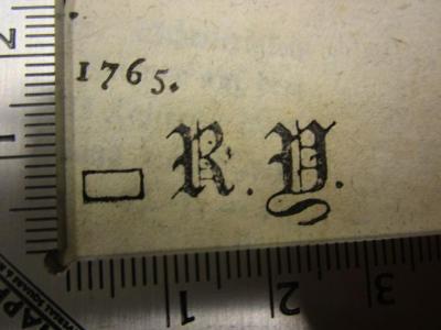  Kaiser Franz I. : Vom Jahre 1745 bis 1765 (1805);- (Große Loge von Preußen, Genannt Royal York zur Freundschaft), Stempel: Zeichen, Initiale, Name; '▭ R. Y.'.  (Prototyp)