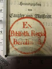 G46 / 3953 (Königliche Bibliothek zu Berlin), Stempel: Name, Ortsangabe; 'Ex Biblioth. Regia Berolinensi'.  (Prototyp)