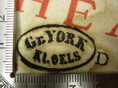 - (Majoratsbibliothek Graf Yorck), Stempel: Berufsangabe/Titel/Branche, Name, Ortsangabe; 'Gr. YORK Kl. OELS'.  (Prototyp)