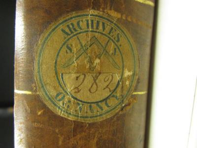  Sainte Bible : Qui contient le vieux et le Nouveau Testament, revue sur les originaux (1827);- (Loge Saint-Jean de Jérusalem, Nancy), Etikett: Emblem, Berufsangabe/Titel/Branche, Name, Ortsangabe; 'Archives. O.: Nancy S.J.'.  (Prototyp);- (Loge Saint-Jean de Jérusalem, Nancy), Von Hand: Signatur; '282'. 