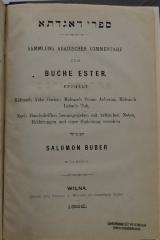 BD 3614 BUB : ספרי דאגדתא = Sammlung agadischer Commentare zum Buche Ester (1896)