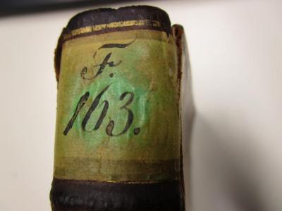  Oevres posthumes de Fréderic II, Roi de Prusse (1788);- (Große Loge von Preußen, Genannt Royal York zur Freundschaft), Von Hand: Signatur; 'F. 163.'. 