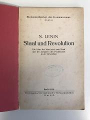 Ba 261 a (ausgeschieden) : Staat und Revolution. Die Lehre des Marxismus vom Staat und die Aufgaben des Proletariats in der Revolution (1926)