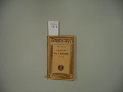  Die Nibelungen. Ein deutsches Trauerspiel in drei Abteilungen. (k.A.)