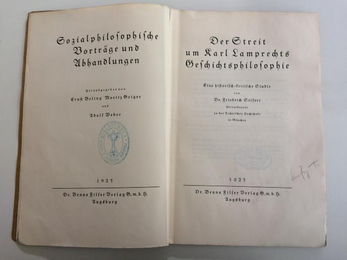 SA 2131 (ausgesondert) : Der Streit um Karl Lamprechts Geschichtsphilosophie. Eine historisch-kritische Studie. (1925)