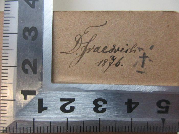 - (Fraedrich, D.), Von Hand: Autogramm; 'D. Fraedrich'. 