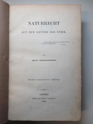 3 X 1085&lt;3&gt; : Naturrecht
Auf dem Grunde der Ethik (1868)