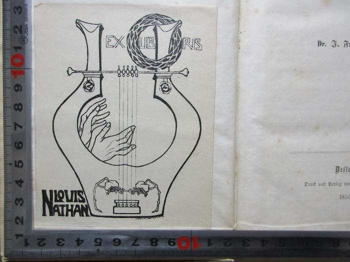 - (Nathan, Louis), Etikett: Exlibris; 'Ex Libris

Louis Nathan'. 