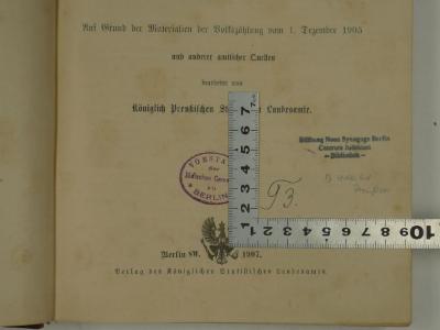 - (Jüdische Gemeinde zu Berlin), Von Hand: Annotation; 'T 3.'. 
