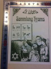 -, Etikett: Exlibris; 'Ex Libris 
Sammlung Hyams ' (Prototyp)