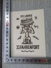 - (Fahrenfort, J. J.), Etikett: Exlibris; 'Ex Libris J. J. Fahrenfort'. 