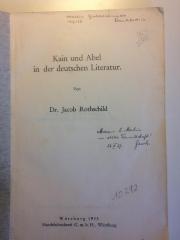 Rara 3509 : Kain und Abel in der deutschen Literatur (1933)