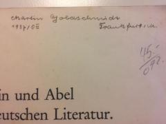 - (Goldschmidt, Martin;Rothschild, Dr. Jacob), Von Hand: Name; 'Martin Goldschmidt
Frankfurt. M.
1937/0III'. 