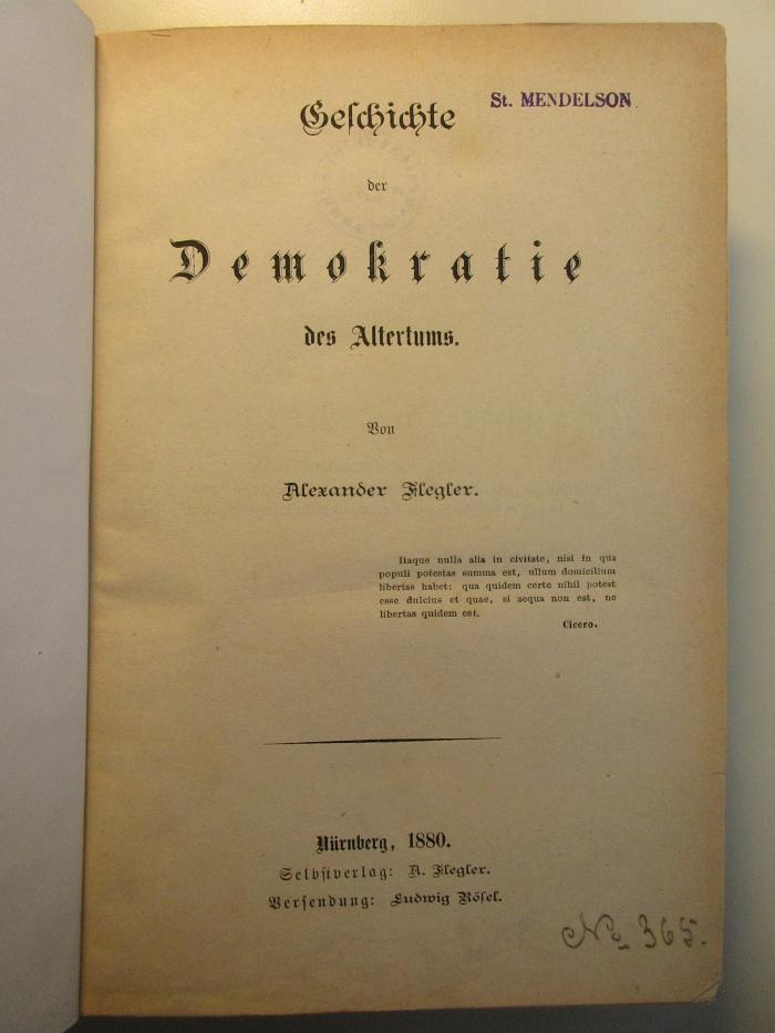 3 X 1459 : Geschichte der Demokratie (1880)