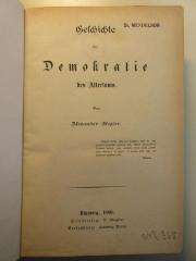 3 X 1459 : Geschichte der Demokratie (1880)