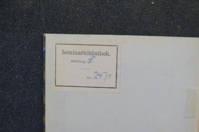 BD 4484 AQN : A Treatise as to 1. Necessary Existence, 2. The Procedure of Thing from the Necessary Existence, 3. The Creation of the World (1904);- (Rabbinerseminar zu Berlin), Etikett: Signatur; 'Seminarbibliothek.
Abteilung 5
No. 2470'. 