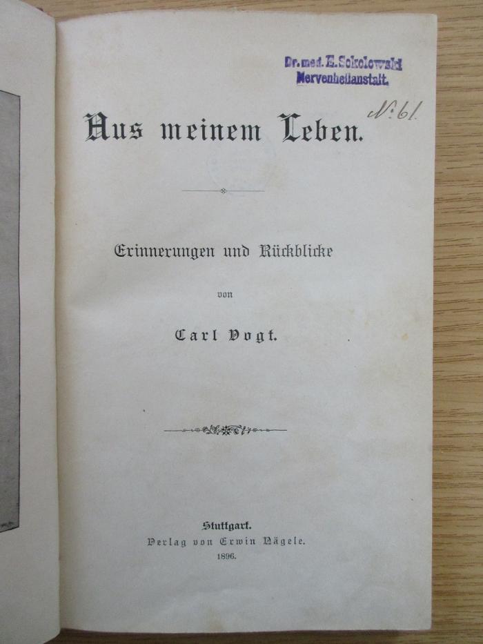3 X 208 : Aus meinem Leben ; Erinnerungen und Rückblicke (1896)