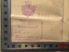 - (Seydel, Walter), Stempel: Exlibris, -; 'Ex libris
Walter Seydel
No.
Datum 13.DEZ. 22'. 