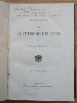3 X 19 : Die Ägyptische Religion (1905)