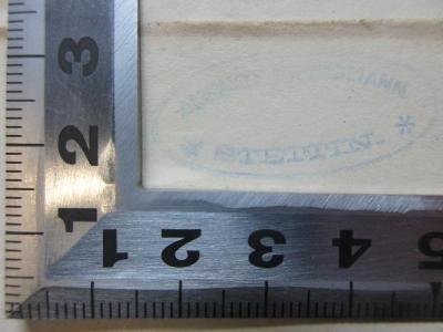 - (Kressmann, August), Stempel: Exlibris; 'August Kressmann
Stettin'. 