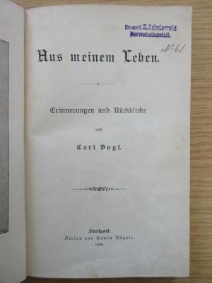 3 X 208 : Aus meinem Leben ; Erinnerungen und Rückblicke (1896)
