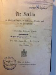 SG Ty 35,11 : Die Serben im südlichen Ungarn, in Dalmatien, Bosnien und in der Herzegovina  (1884)