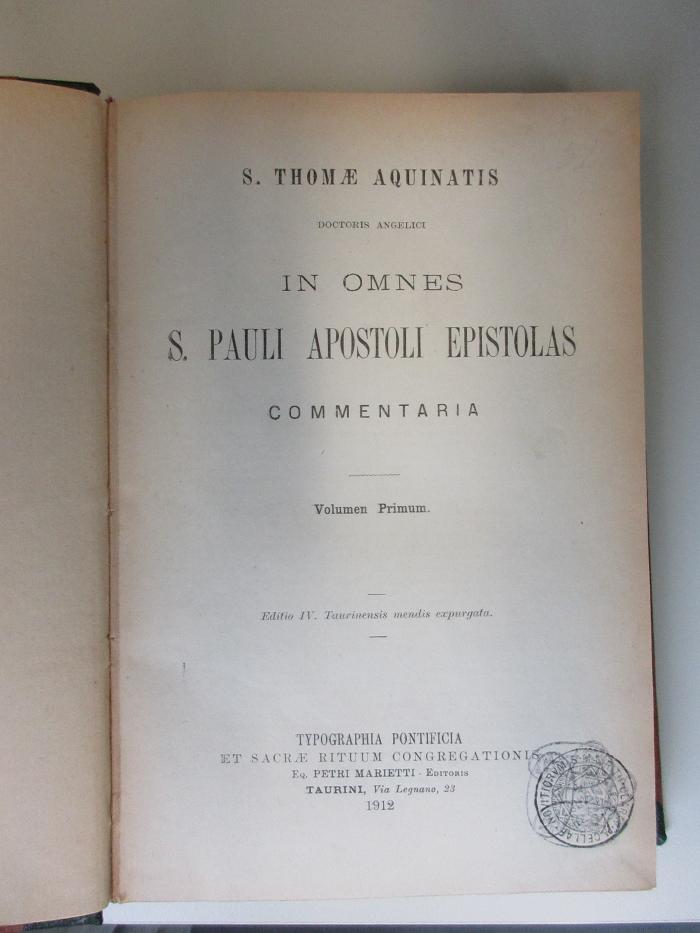 BN 2543 O55.1912-1(4)-2(4) : In Onmes S. Pauli apostoli epistolas commentaria (1912)