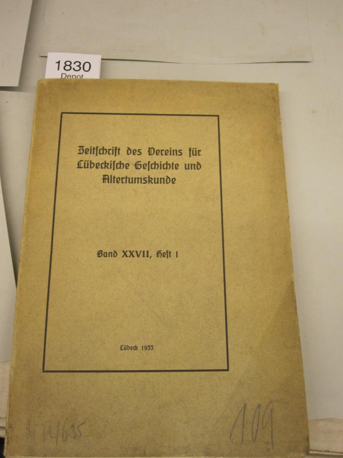  Zeitschrift des Vereins für Geschichte und Altertumskunde (1933)