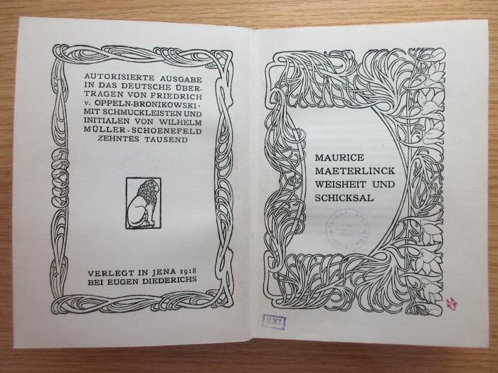 3 X 421 : Weisheit und Schicksal (1918)