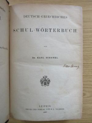 3 X 294-2 : Deutsch-Griechisches Schulwörterbuch (1866)