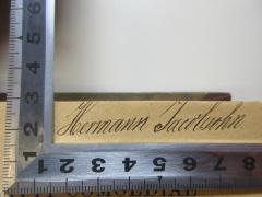 - (Jacobson, Hermann), Von Hand: Initiale; 'Hermann Jacobsohn'. 