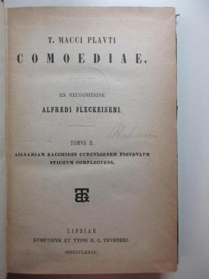 6 K 12&lt;*1874&gt;-2 : T. Macci Plavti Comoediae (1774)