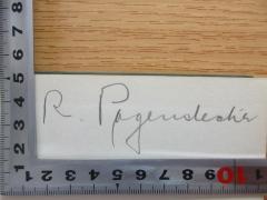 - (Pagenstecher, R.), Von Hand: -; 'R. Pagenstecher'. 