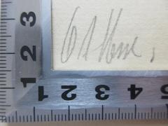 - (Hesse, G. A.), Von Hand: Name; 'G. A. Hesse'. 