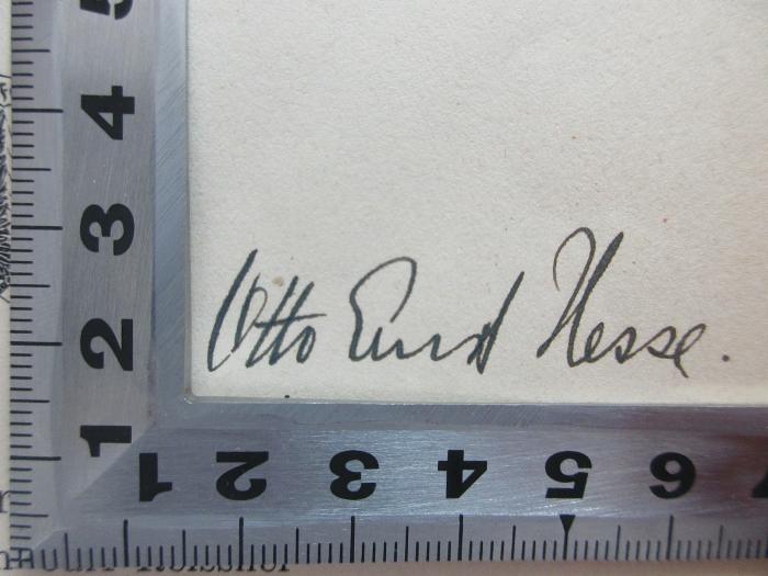 - (Hesse, Otto Ernst), Von Hand: Name; 'Otto Ernst Hesse'. ;3 X 493 : Der Ausgang der Moderne : Ein Buch der Opposition (1909)