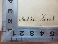 - (Jacob, Julie), Von Hand: Initiale; 'Julie Jacob'. 