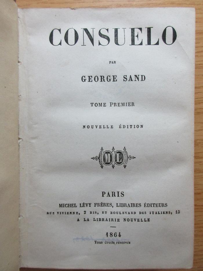 3 X 363&lt;1/2&gt; : Consuelo (1864)