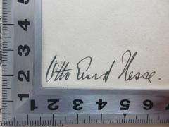 - (Hesse, Otto Ernst), Von Hand: Name; 'Otto Ernst Hesse'. 