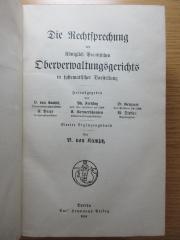 3 X 819  : Die Rechtsprechung des königlich preußischen Oberverwaltungsgerichts in systematischer Darstellung (1908)