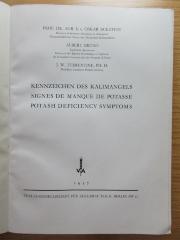 3 X 905 : Kennzeichen des Kalimangels : Signes de Manque de Potasse : Potash Deficiency Symptoms (1937)