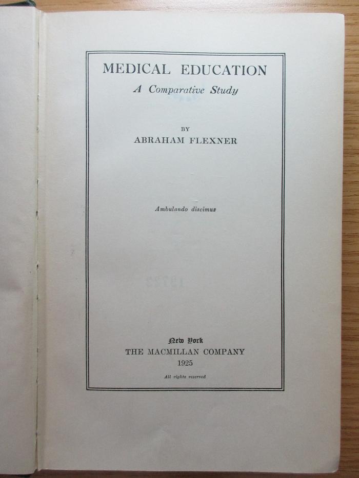 3 X 875 : Medical Educatiom : A Comparative Study (1925)