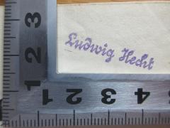- (Hecht, Ludwig), Stempel: Name; 'Ludwig Hecht'. 