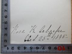 - (Oehaefer, Rose K.), Von Hand: -; 'Rose K. Oehaefer
Oct 25th 1895'. 