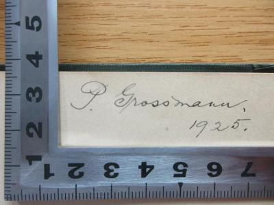 - (Grossmann, P.), Von Hand: Name; 'P. Grossmann
1925.'. ;3 X 875 : Medical Educatiom : A Comparative Study (1925)